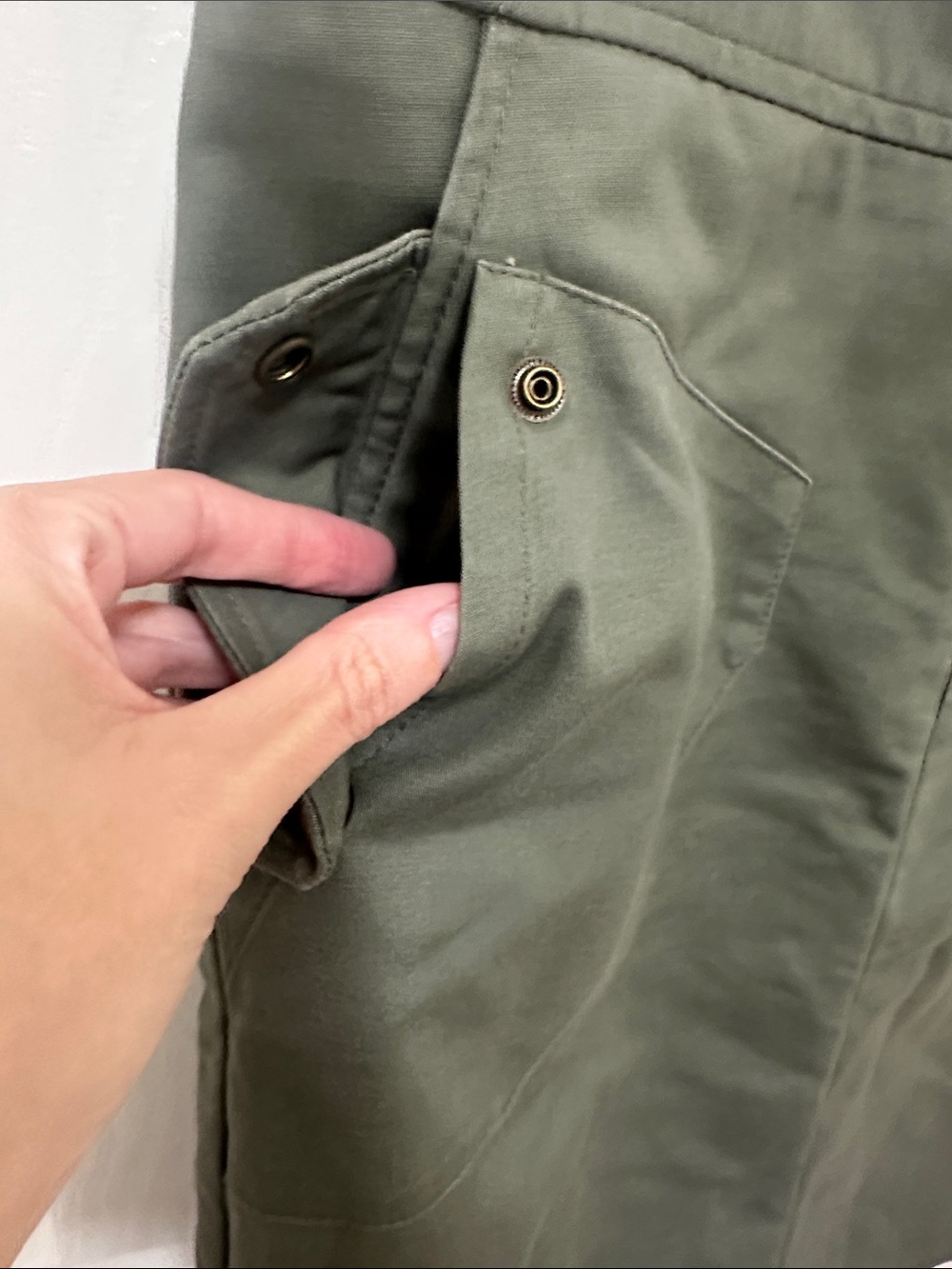 0266 Worthington Olive Green Pencil Skirt with Front Flap Pockets size 6 - Picture 4 of 7